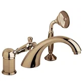 ELITE-BVDM-03-Nc Смеситель на борт ванной однорычажный с выдвижным душем и переключателем, исполнение золото, ручка Noce  ELITE-BVDM-02-M Бронза ручка  Металл Cezares