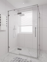 Душевой угол распашной 1500х900x2000 цвет профиля Хром стекло прозрачное осветленное AL-SP-15090-00-CH-C4 Premium Veconi