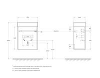 База под раковину подвесная с одной дверкой PIETRA MINI-460-1A-SO-BL-L BelBagno