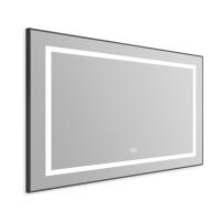 Зеркало в алюминиевой раме со встроенным светильником, сенсорным выключателем и подогревом, SPC-KRAFT-985-685-TCH-WARM-NERO, 985x40x685 мм BelBagno