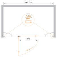 Дверь в проем. BERGAMO-W-B-13-60+60/30-C-Cr-L 1500х1950 Cezares