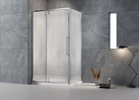 Душевой угол раздвижной прямоугольный RV034R-10090-06-C7 1000х900х1950 Цвет профиля Хром Стекло Дождь Veconi