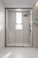 Душевая дверь раздвижная 1500x2000 цвет профиля Графит брашинг стекло прозрачное PR3/R-150-01-GR-C4 Premium Veconi