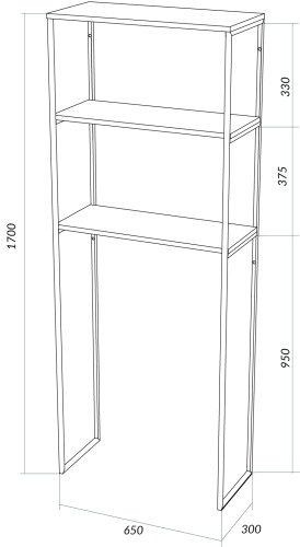 Шкаф Grunge Loft над стир. машиной 170*65 Дуб вотан